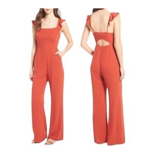 ASTR the Label Ruffle Strap Wide Leg Jumpsuit